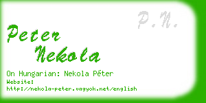 peter nekola business card